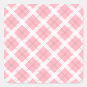 Roze en witte patronen vierkante sticker