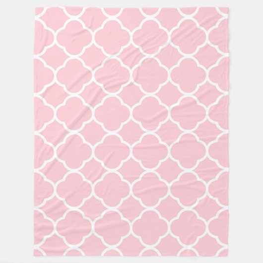 Roze en witte patroon fleece deken (Voorkant)