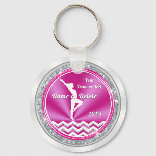 Roze en Witte Persoonlijke Gymnastiek Team Gifts Sleutelhanger
