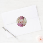 Roze en witte pioenen bruiloft stickers (Envelop)