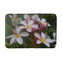 Roze en Witte Plumeria Badmat