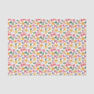 Roze en witte plumeria bloem tissuepapier