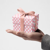 Roze en witte poka Dot Cadeaupapier