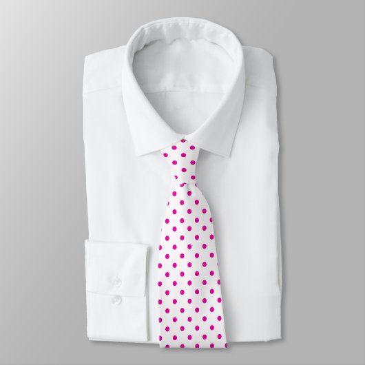 Roze en witte poka Dot Necktie Stropdas (Gebonden)
