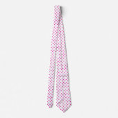 Roze en witte poka Dot Necktie Stropdas (Achterkant)