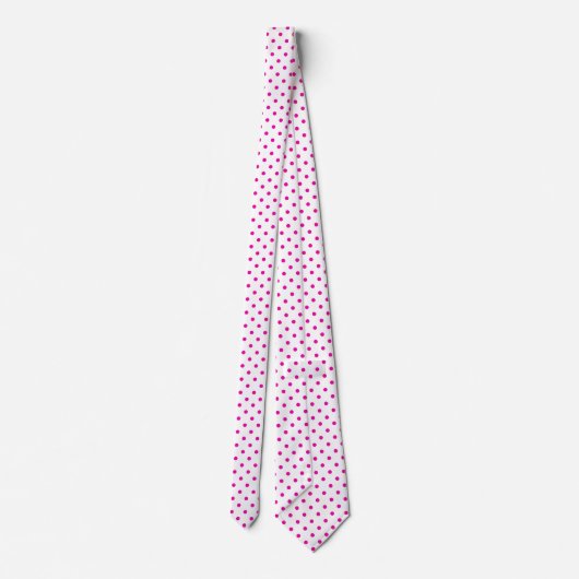 Roze en witte poka Dot Necktie Stropdas (Achterkant)