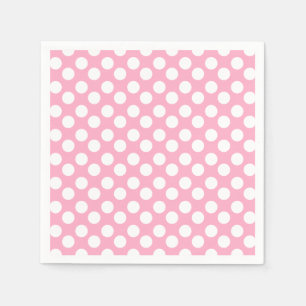Roze en witte poka dot paper Napkin Servet