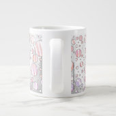 Roze en witte poka Dot Zebra Extra Grote Beker (Achterkant)
