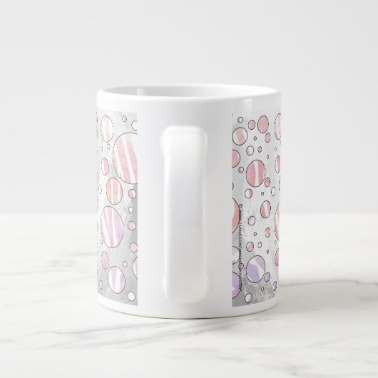 Roze en witte poka Dot Zebra Extra Grote Beker (Achterkant)