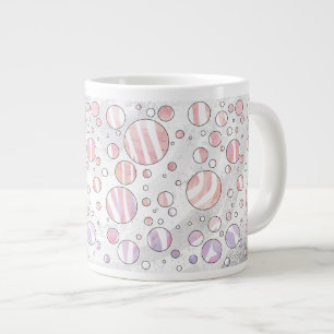 Roze en witte poka Dot Zebra Extra Grote Beker