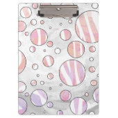 Roze en witte poka Dot Zebra Klembord (Voorkant)