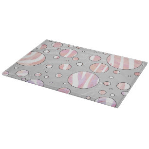 Roze en witte poka Dot Zebra Snijplank