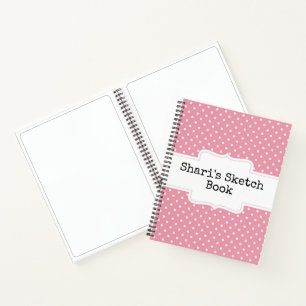 Roze en witte poka Dots Aangepast zakboek Notitieboek