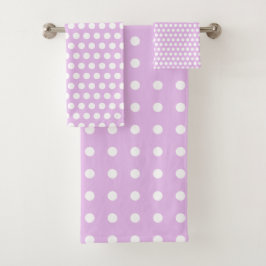 Roze en witte poka Dots Bad Handdoek