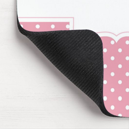 Roze en witte poka Dots gepersonaliseerd Muismat (Hoek)