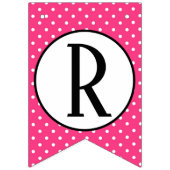 Roze en witte poka Dots Harten Vrijgezellenfeest Vlaggetjes (Derde vlag)