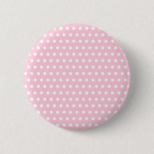 Roze en witte poka vlek. Spottig. Ronde Button 5,7 Cm