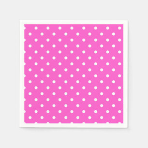 Roze en witte polka stip moderne servet