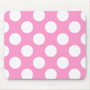 Roze en witte polka stippen muismat
