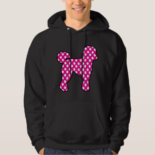 Roze en witte polka stippen Poodle voor 50s Sock H Hoodie