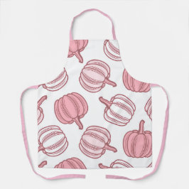 Roze en witte pompoen keukenplatform schort