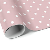 Roze en witte pooldots cadeaupapier (Rol Hoek)