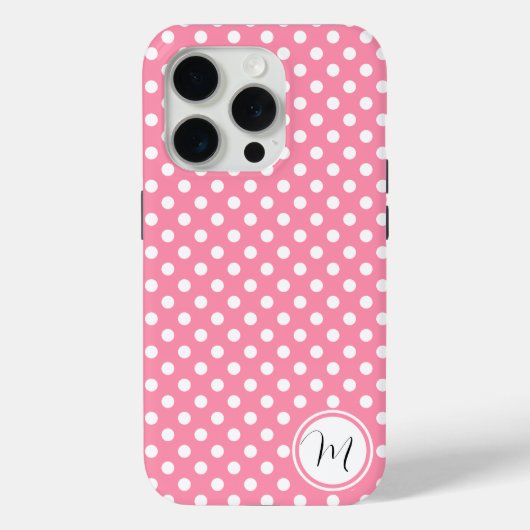 Roze en witte pooldots Case-Mate iPhone case (Achterkant)