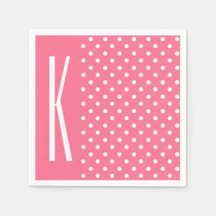 Roze en witte pooldots servetten