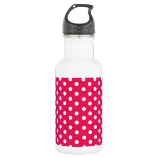 Roze en witte pooldots waterfles 