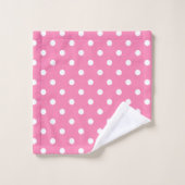 Roze en witte poolpunts bad handdoek (Wasdoekje)