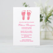Roze en witte Prints Baby shower Kaart (Staand voorkant)