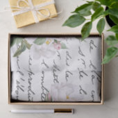 Roze en Witte Redouté Rozen Franse Manuscript  Tissuepapier (Geschenk)