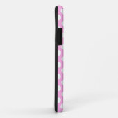roze en witte retropolka-stippen, monogrammen Case-Mate iPhone case (Achterkant/rechts)
