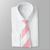 Roze en witte reus diagonale strepen Stropdas (Gebonden)