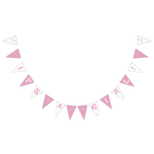 Roze en witte Rocking Horse Vlaggetjes (Alle)