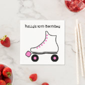 Roze en Witte Roller Schaats Papieren servetten (Insitu)
