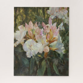 Roze en witte roodendron Deep Green Foliage Legpuzzel