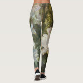 Roze en witte roodendrons Deep Green Foliage Leggings (Achterkant)