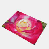 Roze en witte roos deurmat (Schuin)