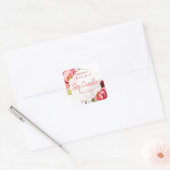 Roze en witte roos en pioen soja kaars labels (Envelop)