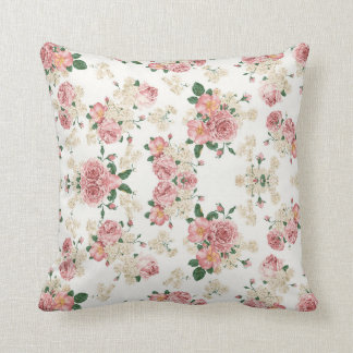 Roze en witte  Roos Patroonbuis Kussen