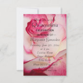 Roze en Witte Roos Quinceanera Feest Kaart (Voorkant)