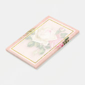 Roze en witte Rose Bouquet Post-it Notes (Schuin)