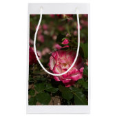 Roze en witte roze klein cadeauzakje (Voorkant)