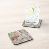 Roze en witte rozen bier onderzetter (Rechterzijde)