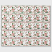 Roze en witte Rozen / Floral Cadeaupapier (Vlak)