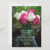 Roze en witte rozen in Mason Jar op Waterval Kaart (Voorkant)