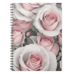 Roze en witte rozen notitieboek