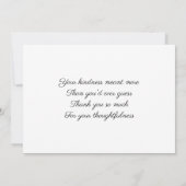 Roze en witte rozen plat bedankje bedankkaart (Achterkant)