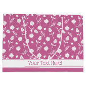 Roze en Witte Rozen Rosebud Bloemenprint Groot Cadeauzakje (Achterkant)